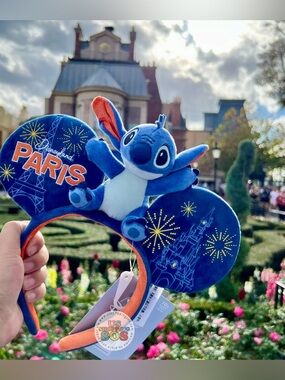 Disney Blue & Orange Stitch Ear Headband - Paris Design